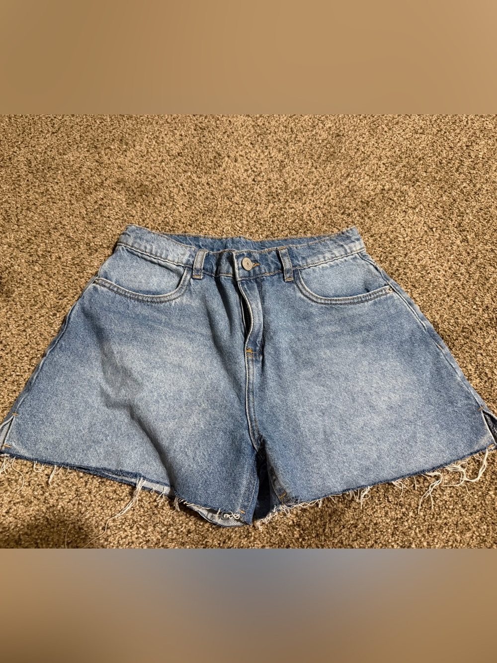 Hearing High-Waist Light Blue Denim Cutoff Shorts - Size 14